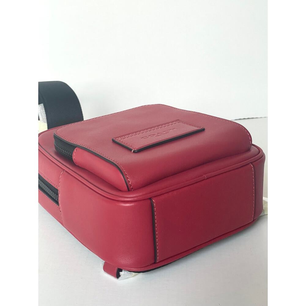 Coach Racer Sling Pack CU252 True Red Calf Leather Small Crossbody - Picture 8 of 10